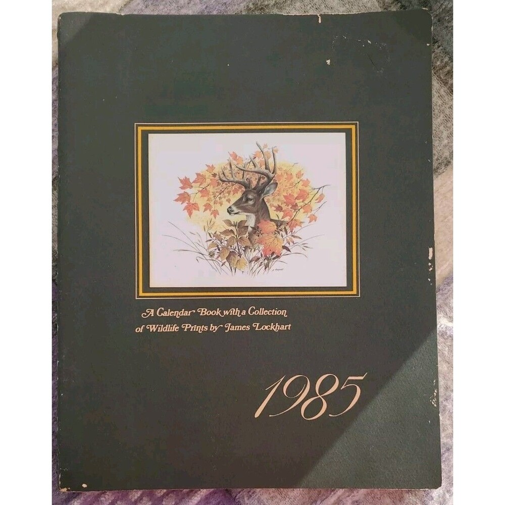 Vintage 1985 Wildlife Calendar Book 8 Prints Nature Animals James Lockhart